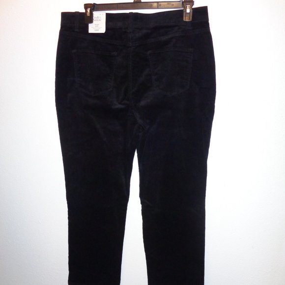 Croft & Barrow Women's Black Corduroys Size 18 Short NWT Mid Rise Straight - Picture 4 of 12